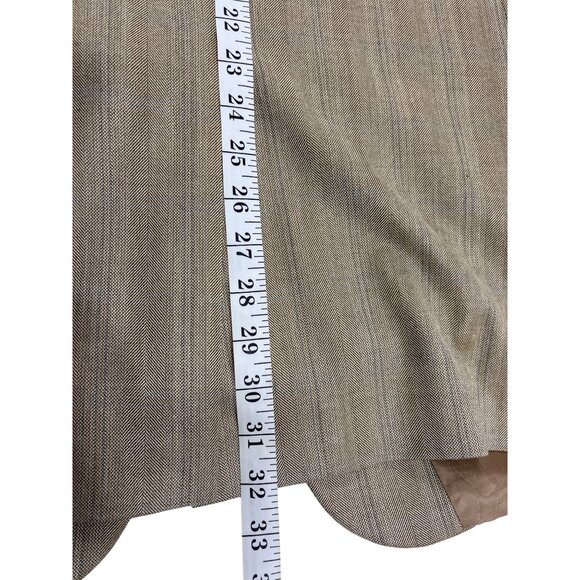 Mens Beige Striped Blazer Jacket 2-Button Single-Breasted Classic Fit Size 42R - Picture 11 of 12